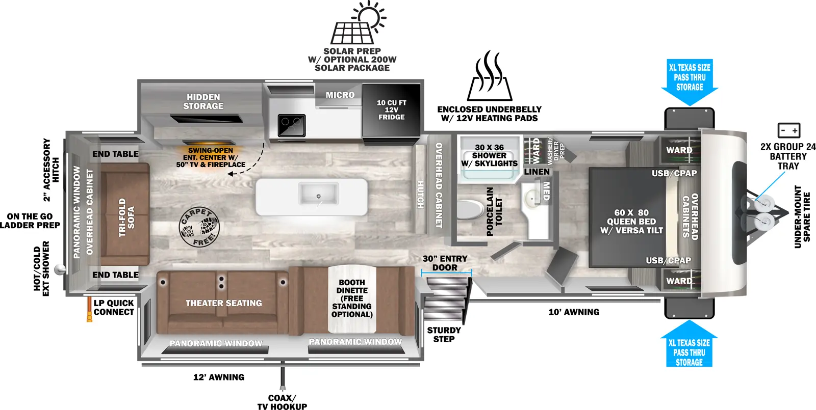 Hemisphere Travel Trailers 271RL Floorplan